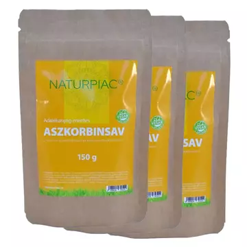 Aszkorbinsav (C-vitamin) 150g NaturPiac 30db 428 Ft + Áfa / db (Lejárat: 2024.11.24.) 