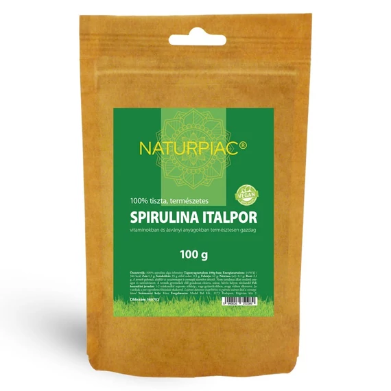 Spirulina por, 100g NatuPiac (Lejárat: 2026.07.06.)
