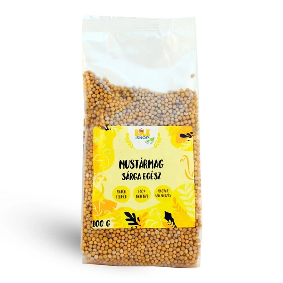 Bulkshop mustármag sárga, egész 100g